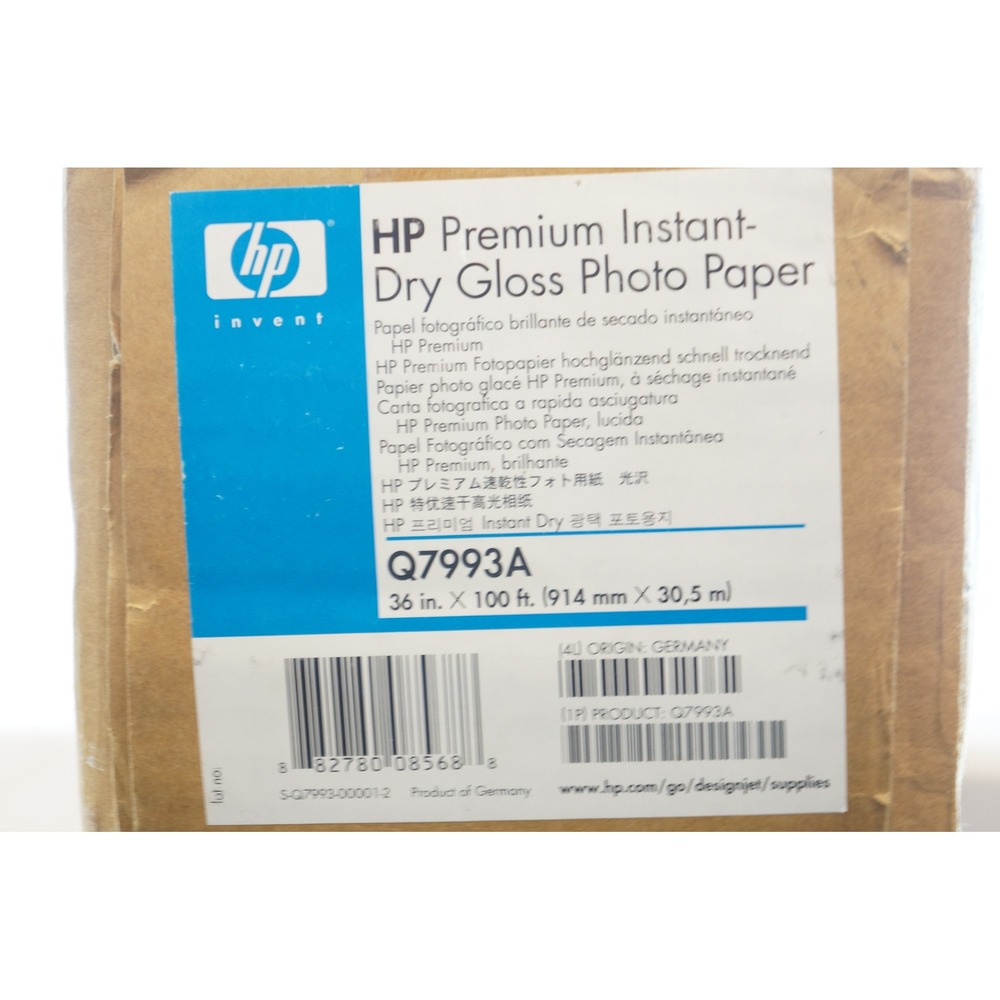 HP Premium Instant-Dry Gloss Photo Paper Q7993A 36 in x 100 ft New